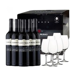 6 Bottles Ramon Bilbao Reserva + 6 Free Gift Wineglasses