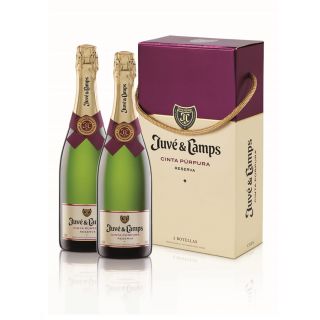 Estuche cartón 2 bot Juvé y Camps Cinta Púrpura
