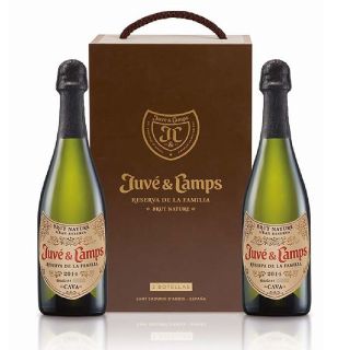 Caja madera 2 bot Juvé y Camps Reserva de la Familia