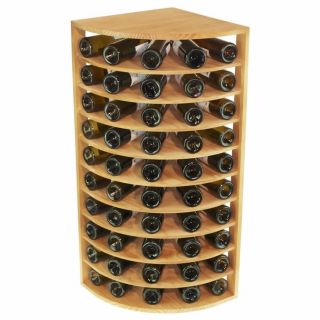 Corner Pine Wine Rack Godello with Shelves 50 Bottles