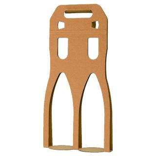 2 Wine Bottle - Borgoña Kraft Collection Display Case