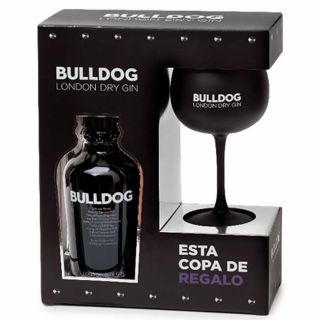 Gin Bulldog with black free glass