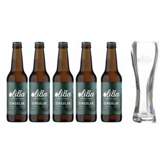 Pack Cerveza Oliba Green Beer con vaso